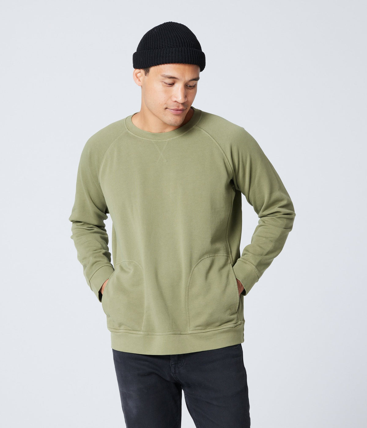 Unisex Pocket Crewneck Sweatshirt - Army