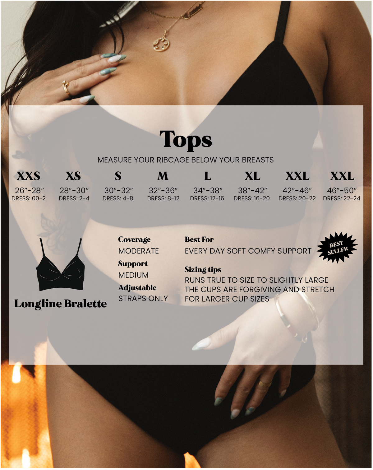 longline bralette - black