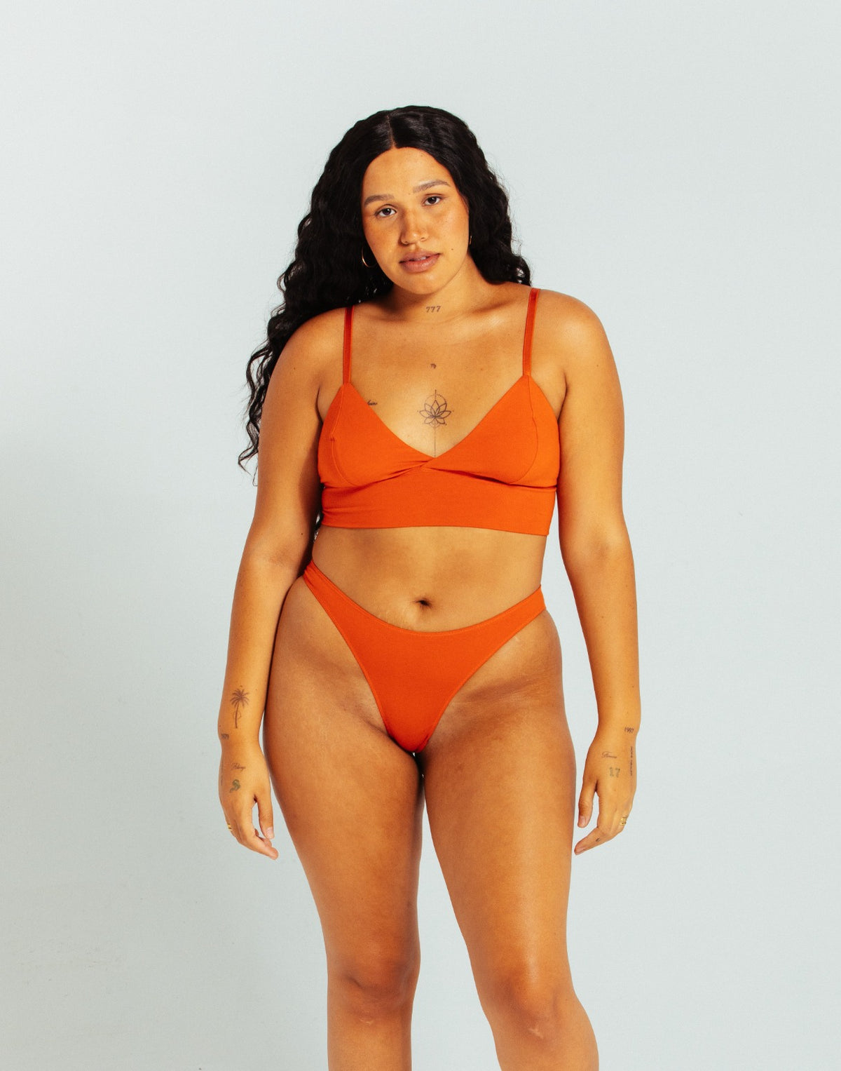 longline bralette - hot red