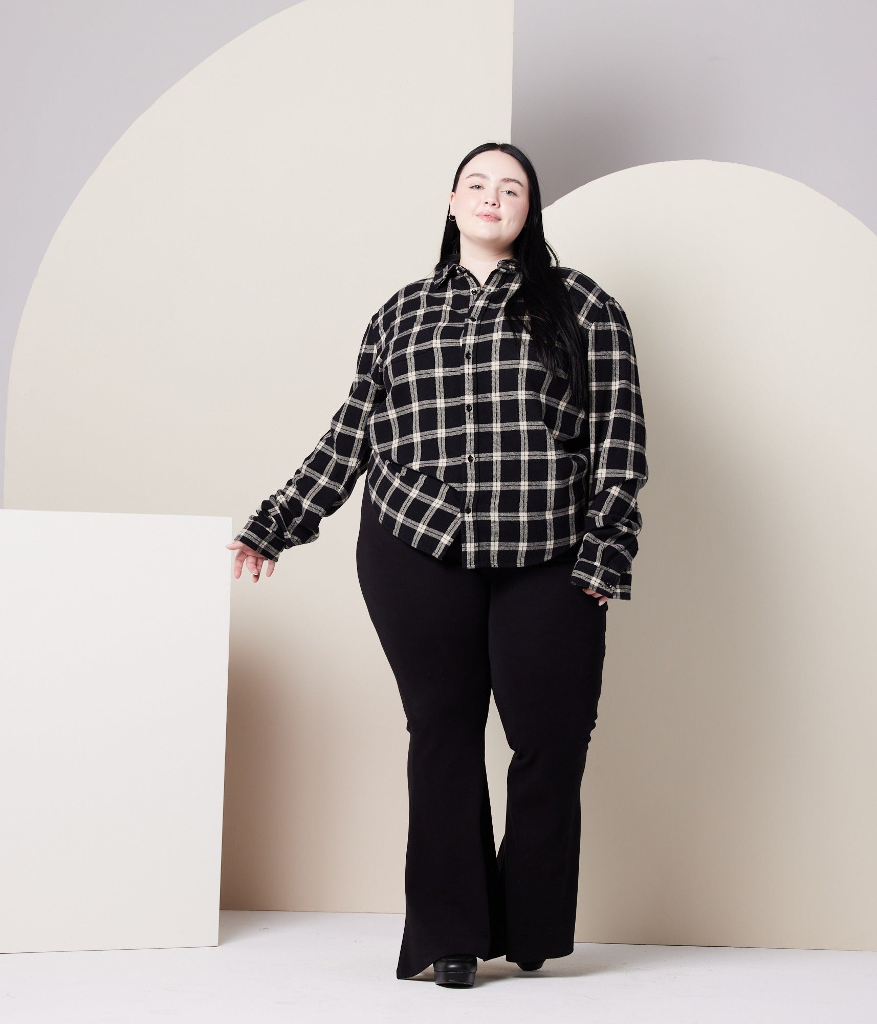 Unisex Flannel - Black/Taupe