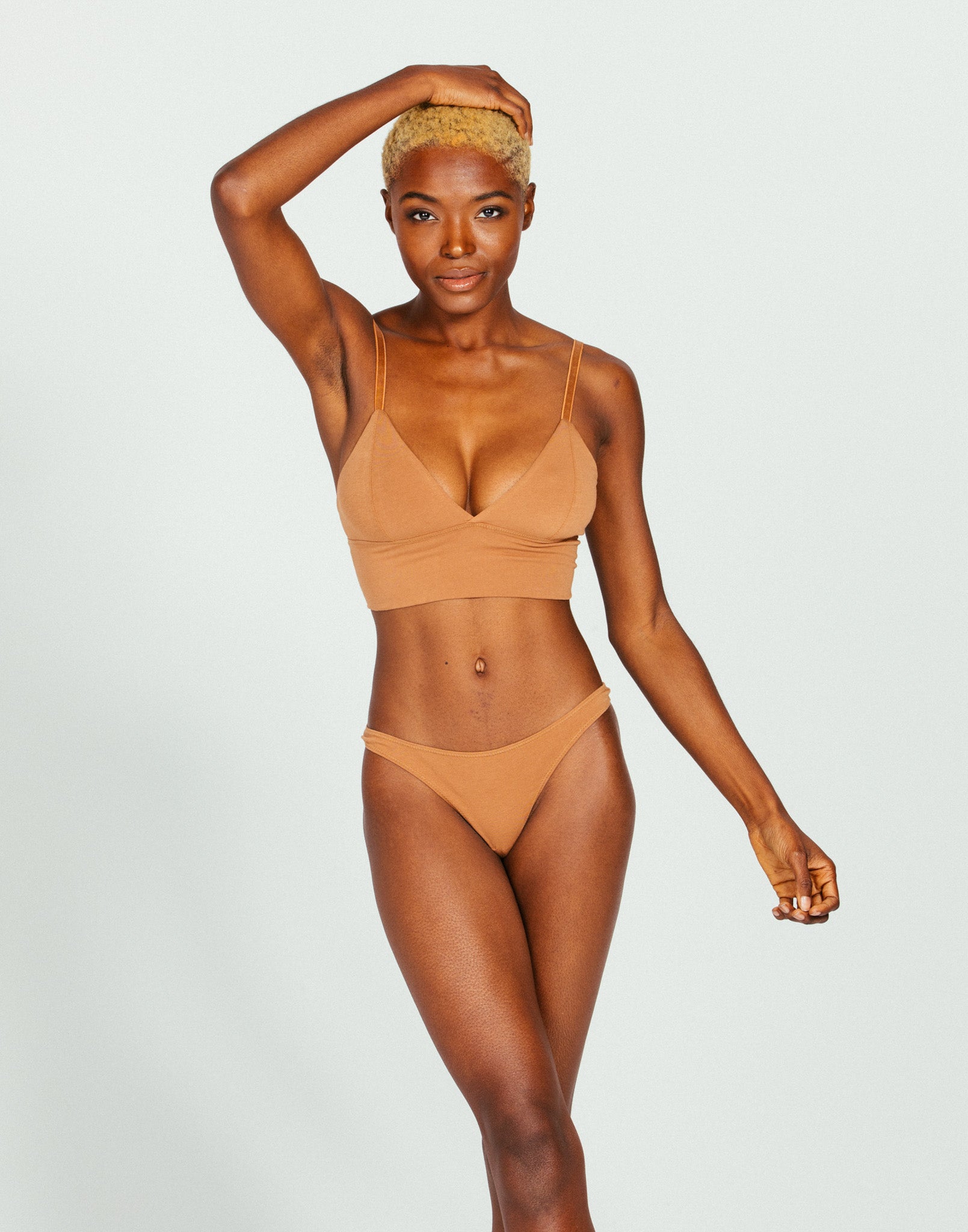low rise thong - camel