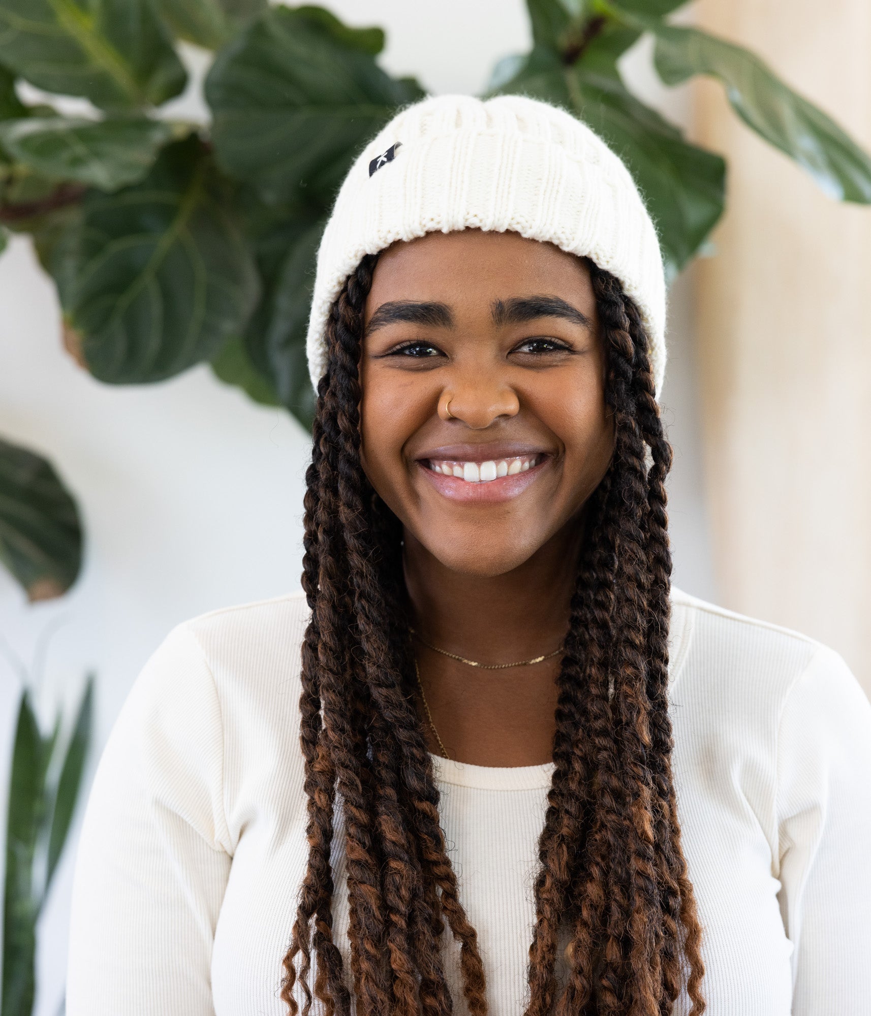 Wide Ribbed Beanie - Stone
