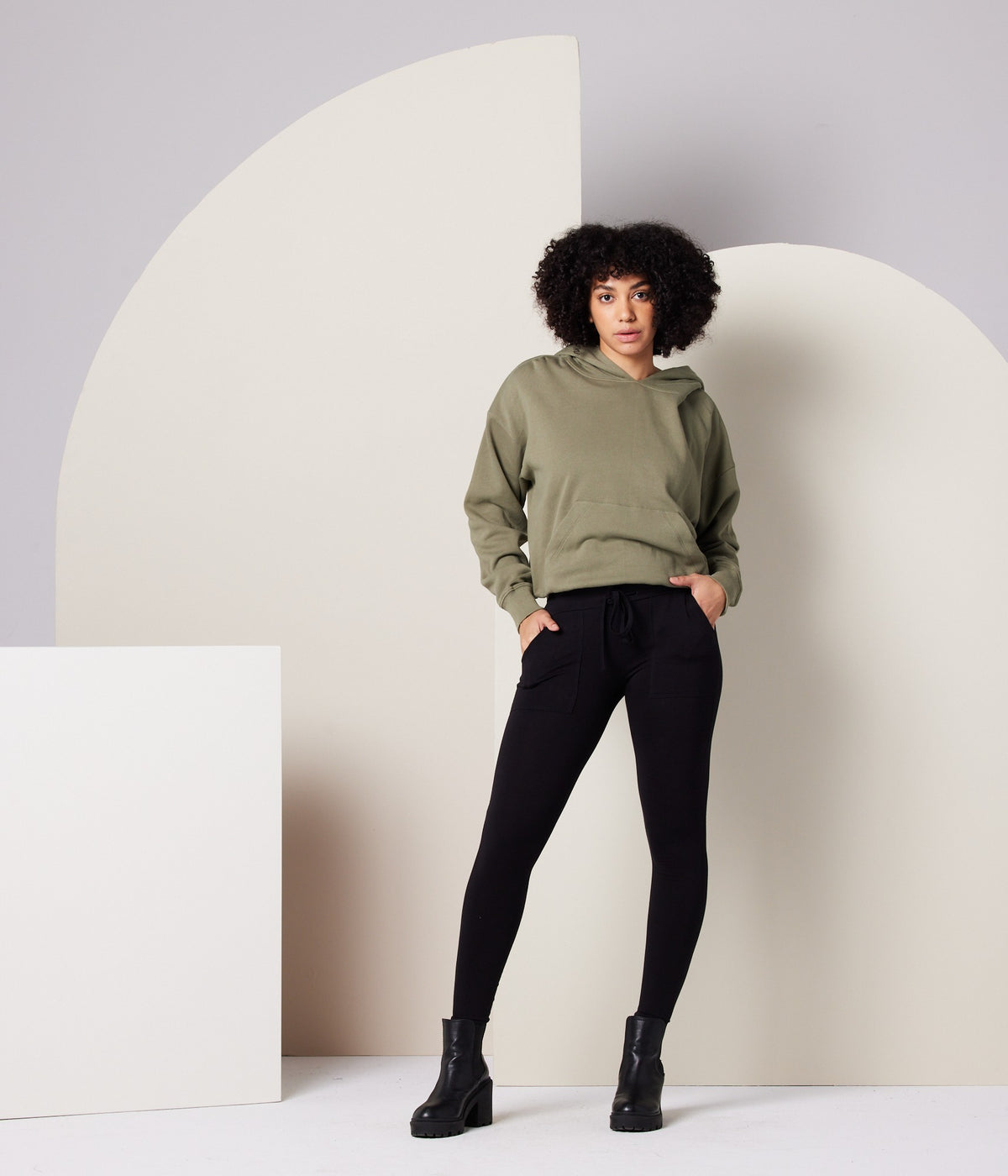 Womens Relaxed Hoodie - Army