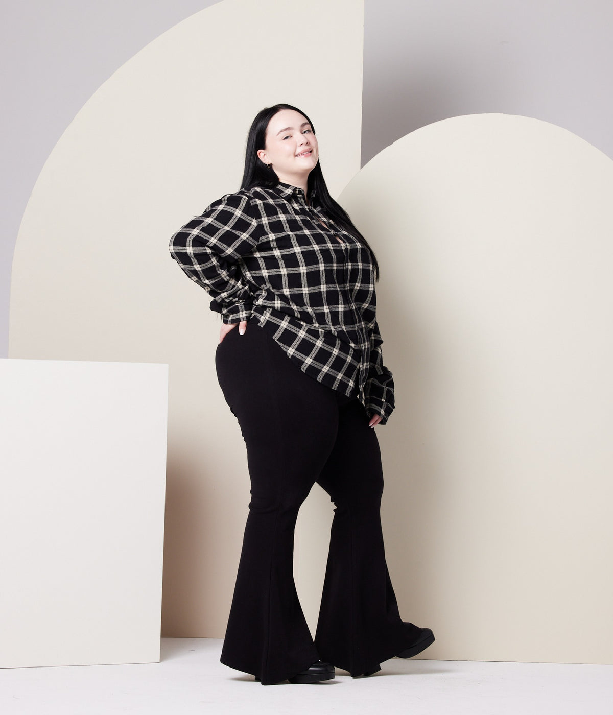 Unisex Flannel - Black/Taupe
