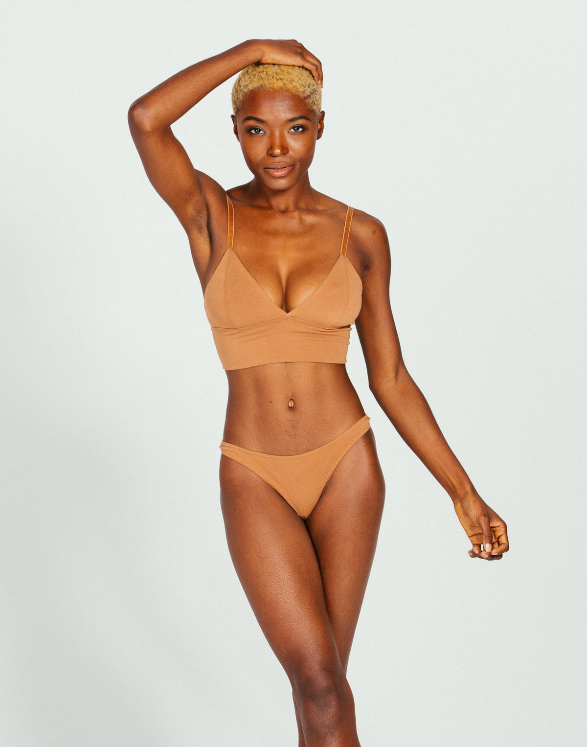 low rise thong - camel