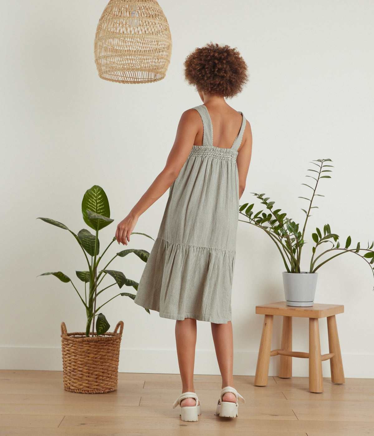 Amarillo Dress - B&W Stripe