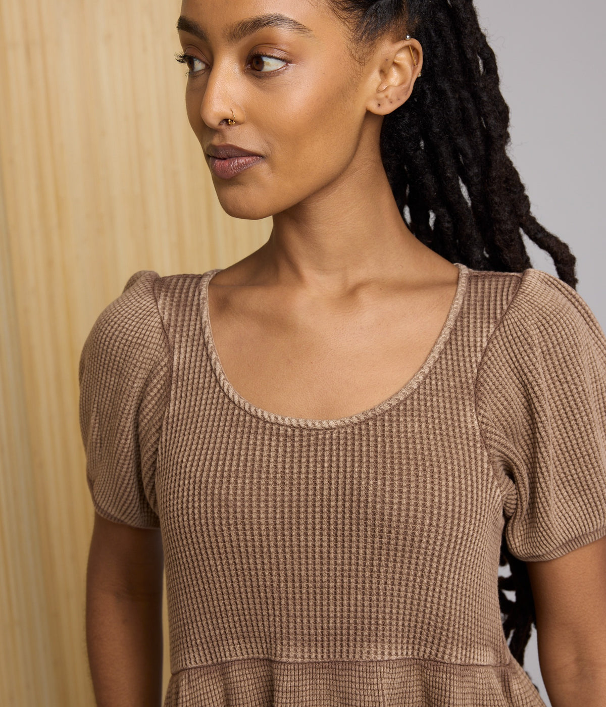 Ethel Waffle Knit Dress - Pinto