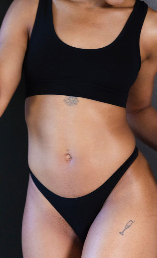 scoop bralette - black