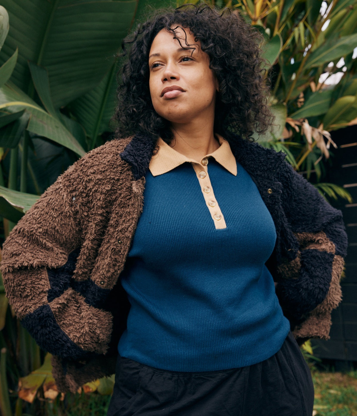 Zuri Knit Polo Top - Sapphire