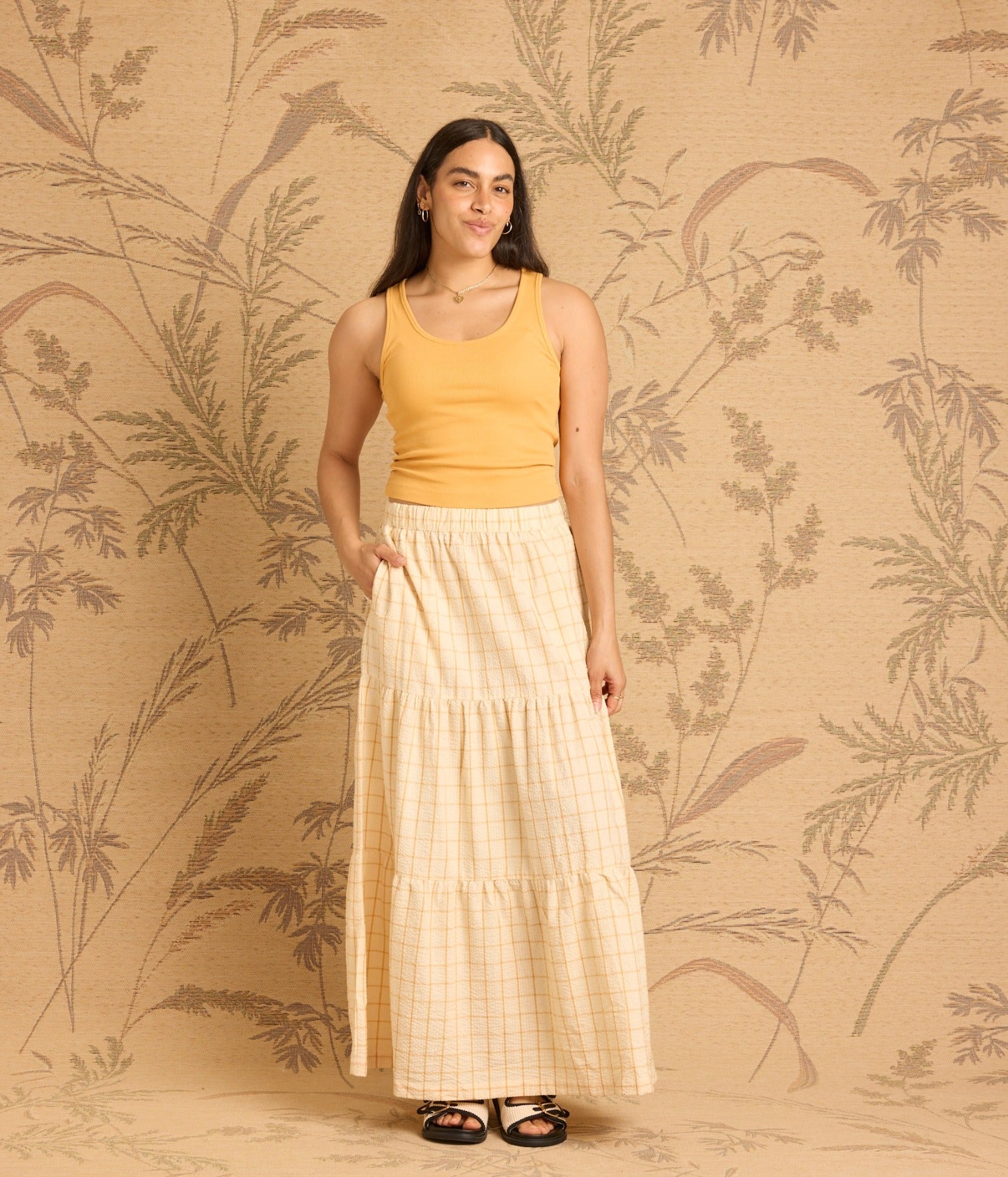 Haylea Skirt - Pearl/Mandarin