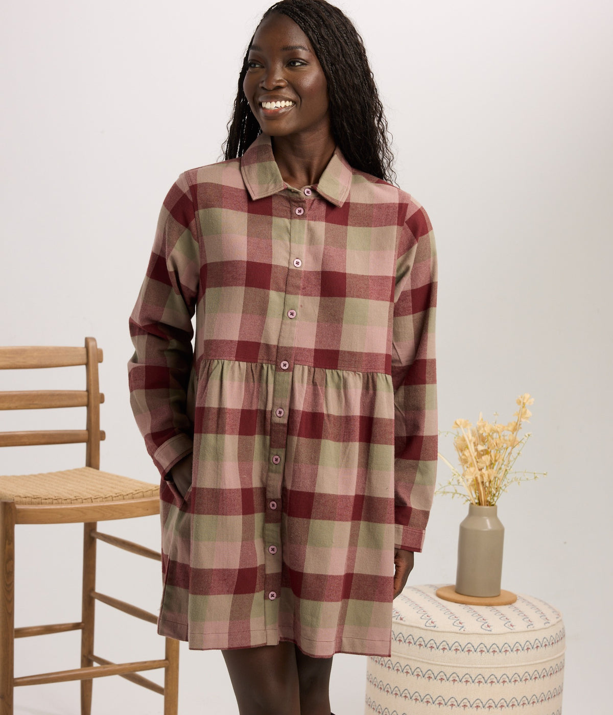 Shae Dress - Flint Plaid