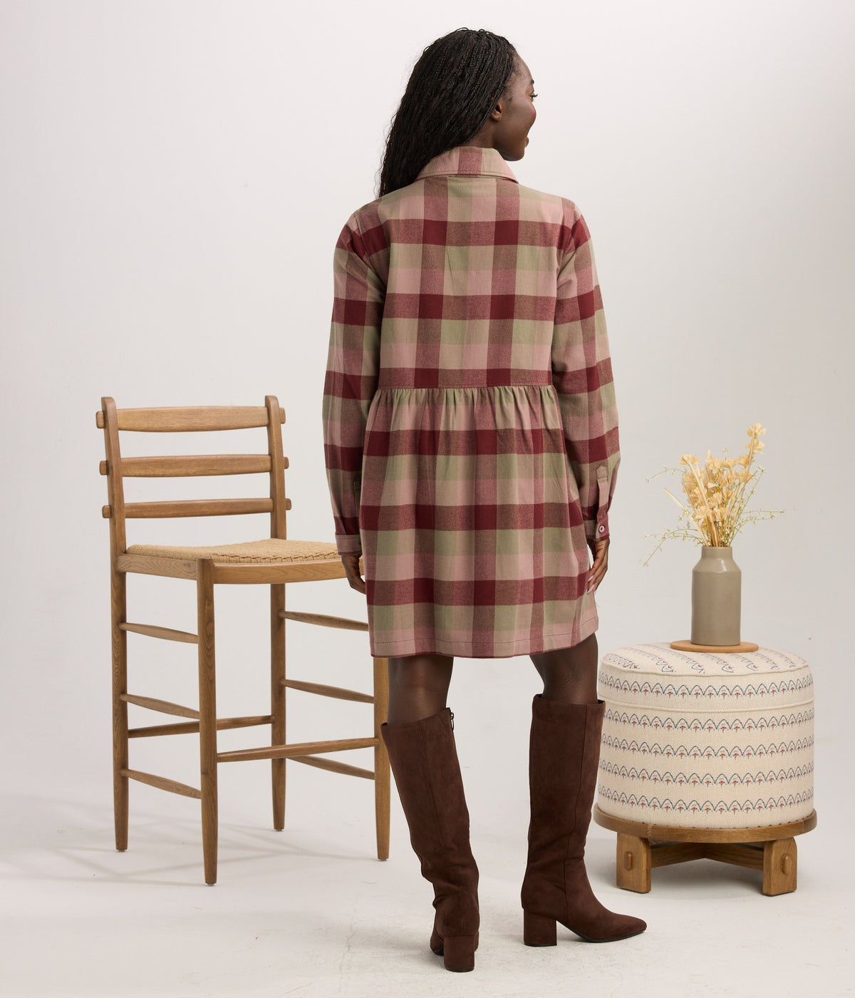 Shae Dress - Flint Plaid