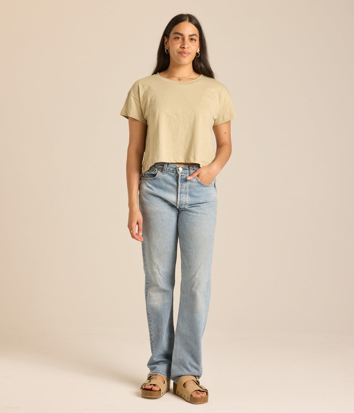 Women's Easy Crop Tee - Eucalyptus