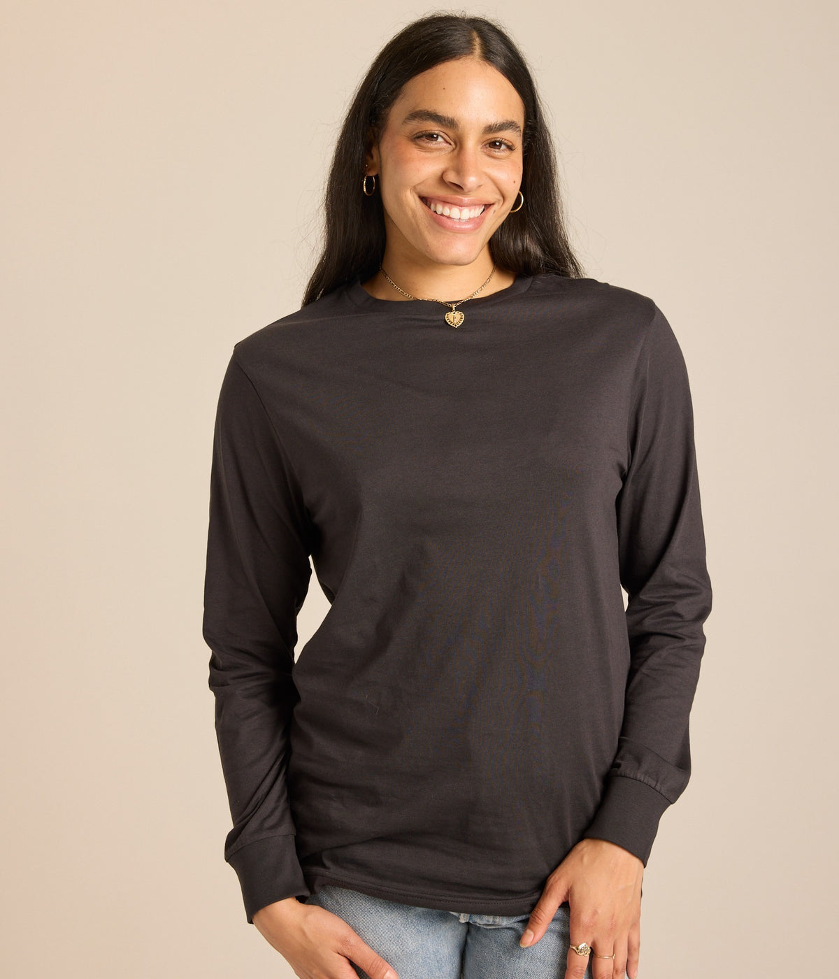 Women's Relaxed Long Sleeve - Washed Black