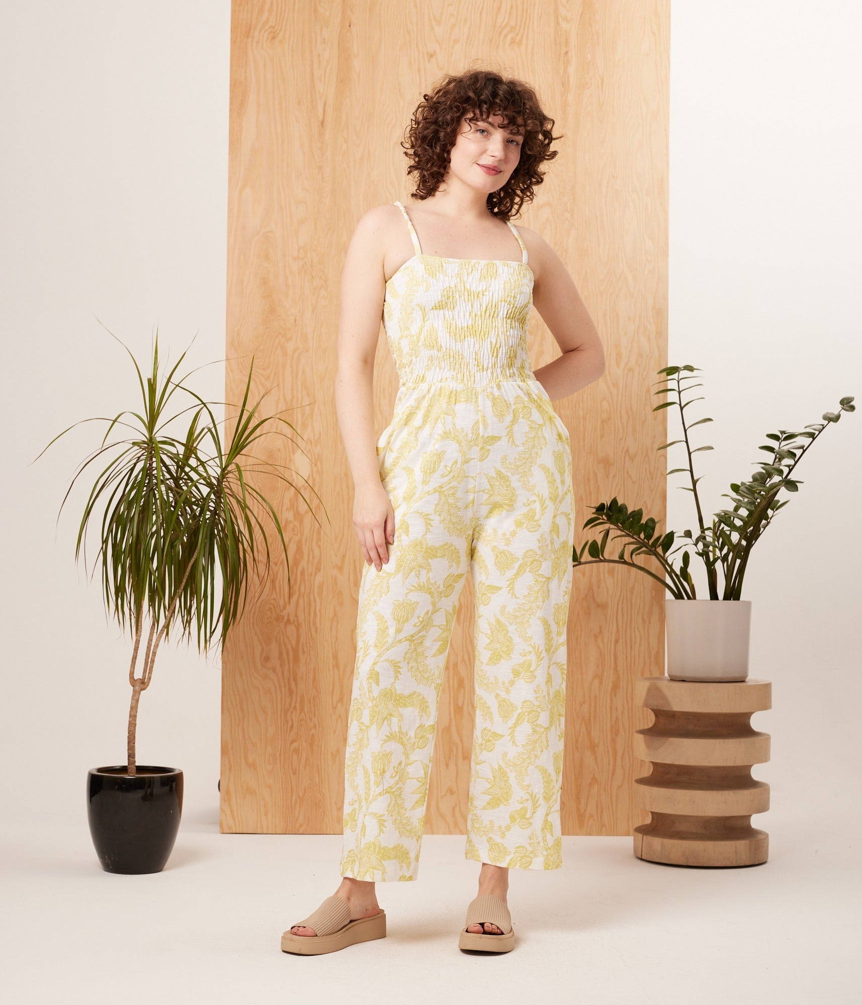 Alchemy Jumpsuit - Chartreuse Toille