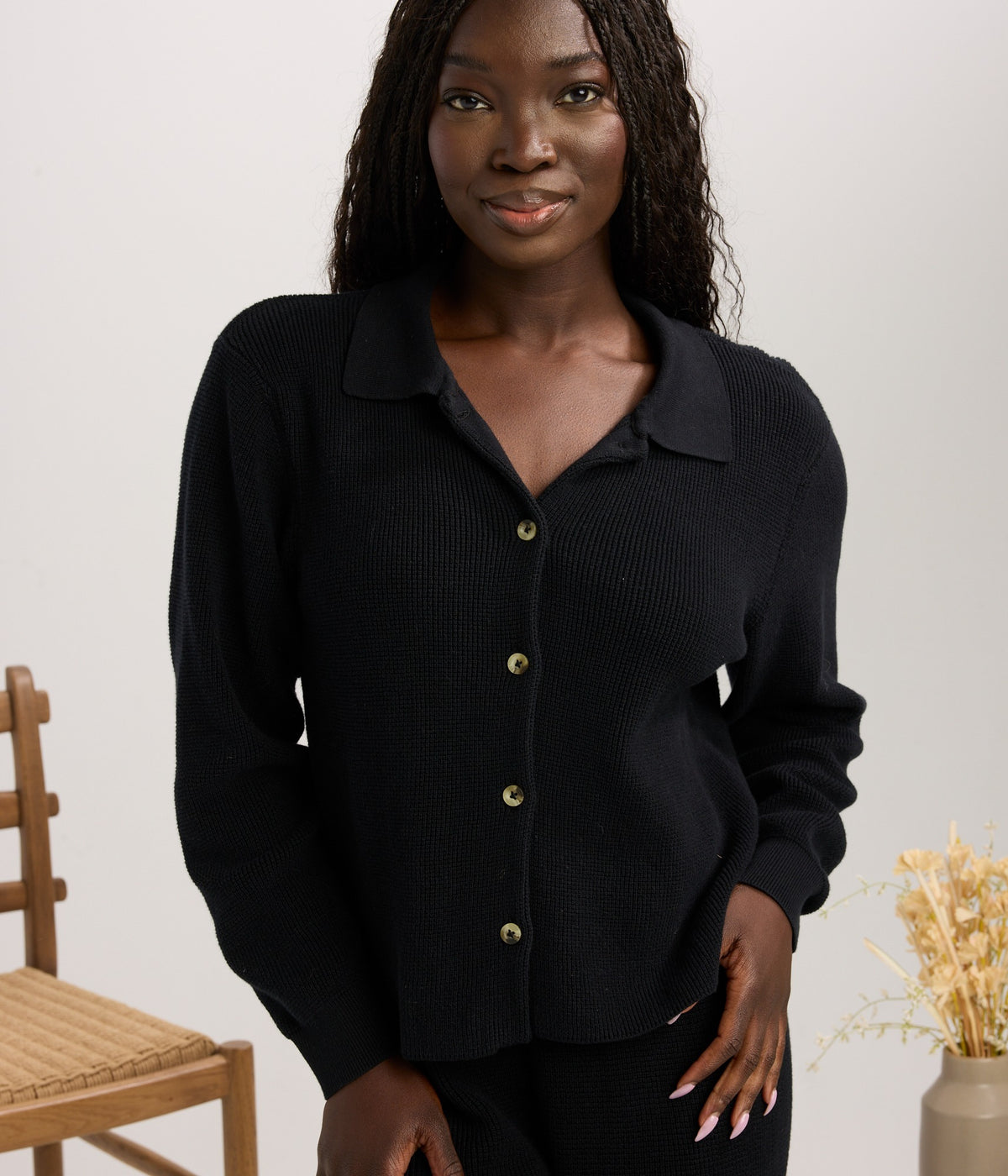 Farah Sweater Top - Black