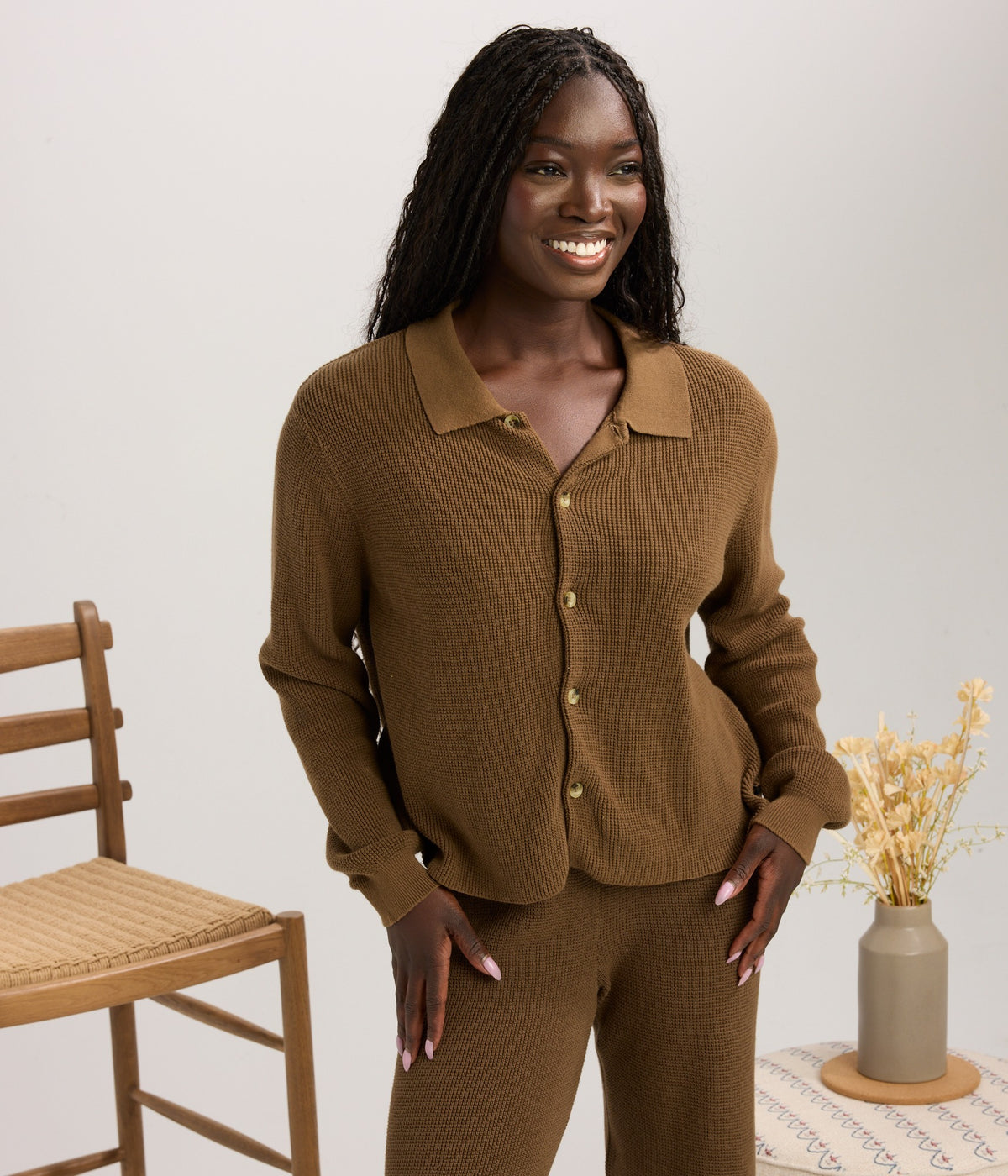 Farah Sweater Top - Teak