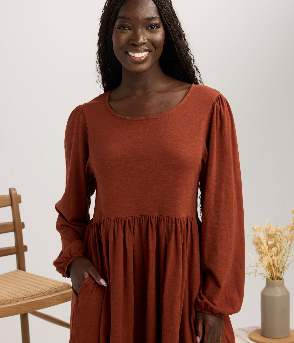Bella Dress - Brick