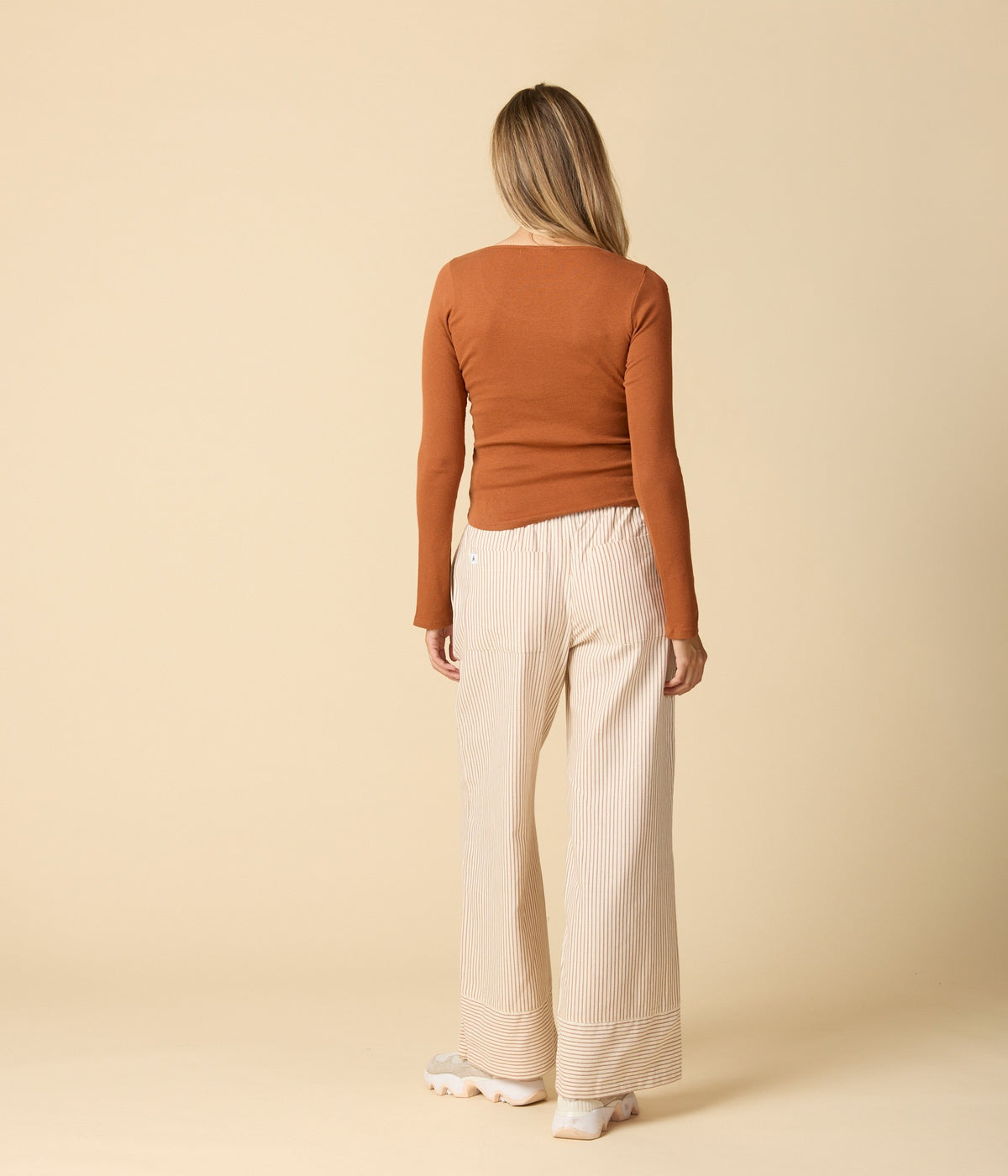 Ciara Flannel Pant - Pearl/Copper