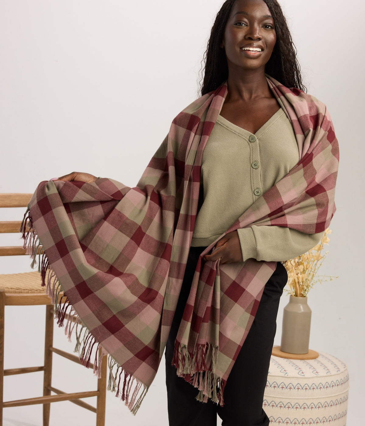 Jones Scarf - Flint Plaid